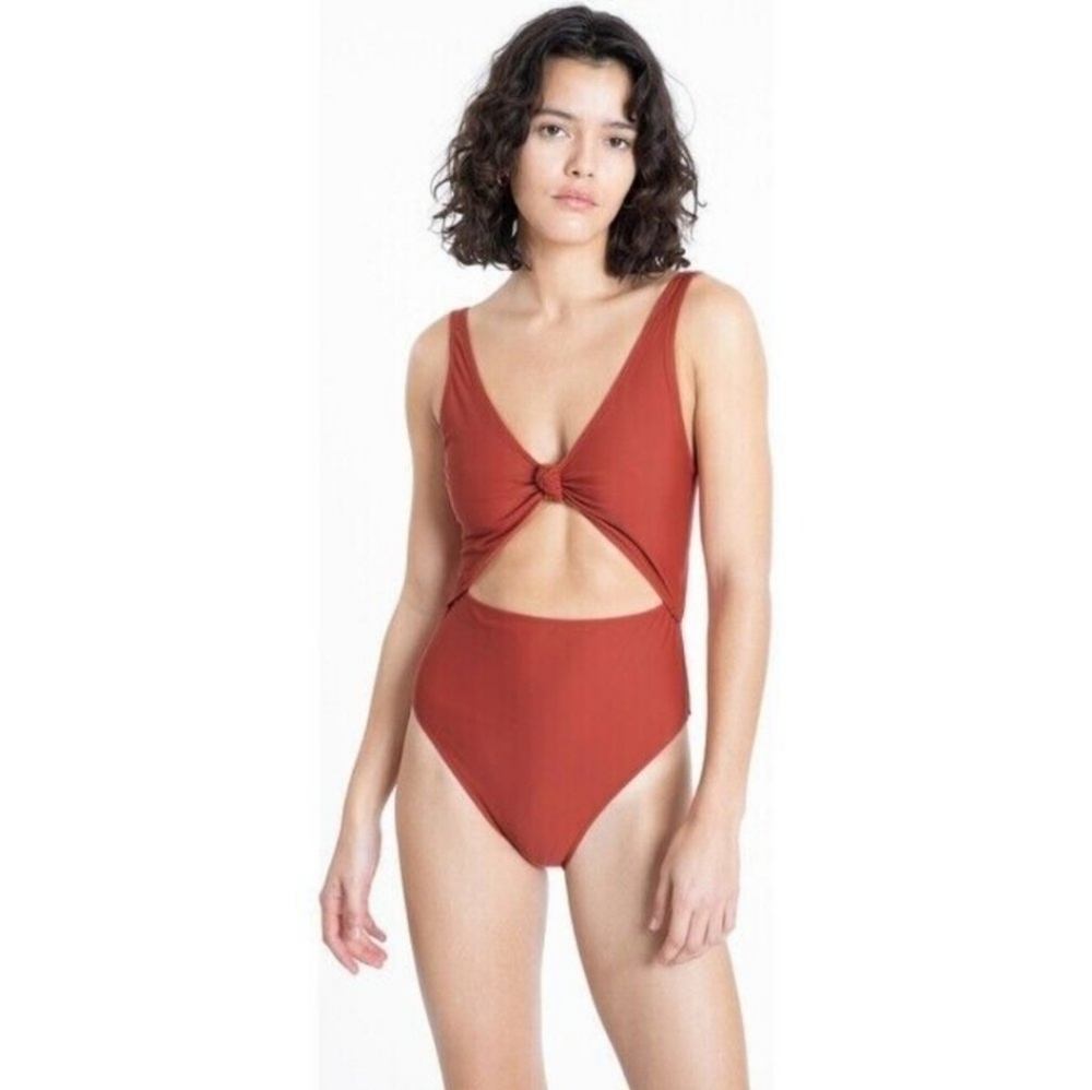 💚HP💚NWT Tanya Taylor Kora Knotted Cutout One Piece Swimsuit in Ginger